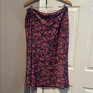 J. Crew Floral Skirt in Pink and Brown